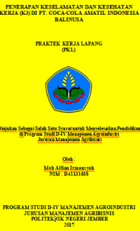 PENERAPAN KESELAMATAN DAN KESEHATAN KERJA (K3) DI PT. COCA ...